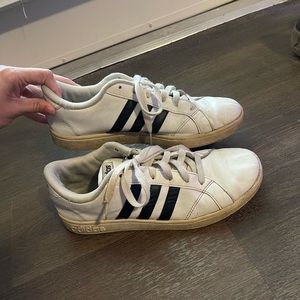 Adidas 3 Stripes Superstar Sneakers White Black Lace Up Low Top Casual